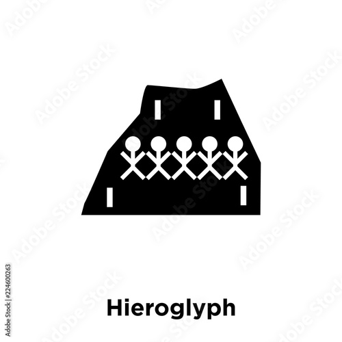 hieroglyph icon vector isolated on white background, logo concept of hieroglyph sign on transparent background, black filled symbol icon
