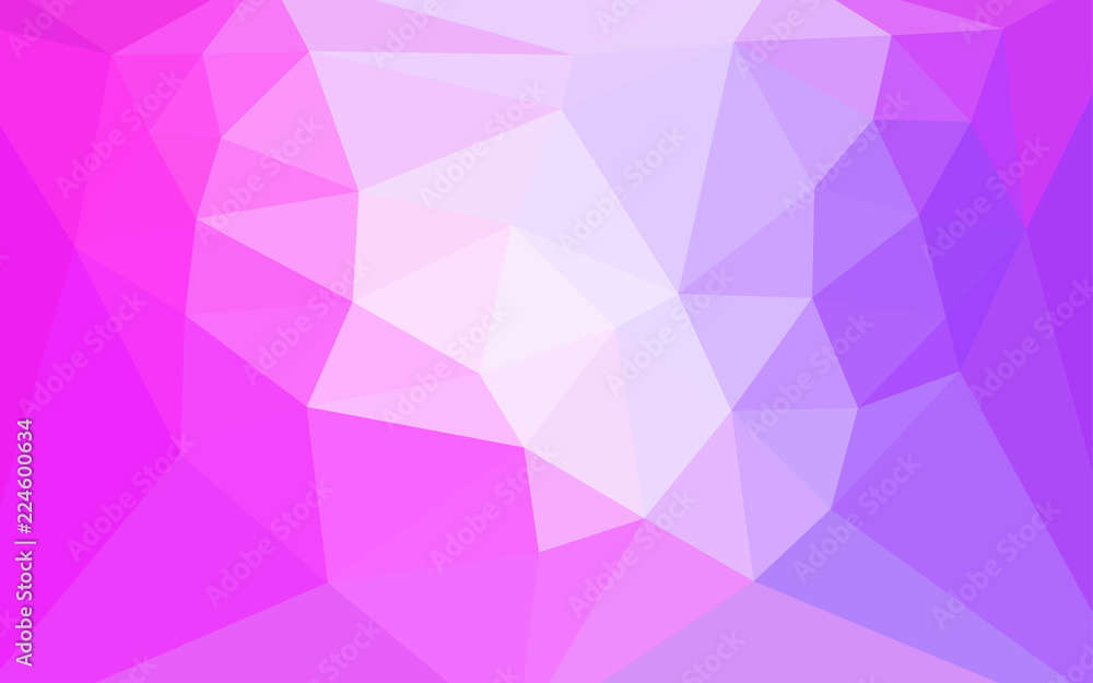 Obraz premium Light Purple, Pink vector low poly cover with a heart in a centre.