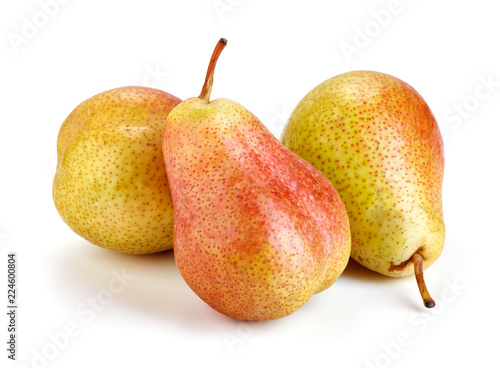 fresh ripe pears isolated on white background