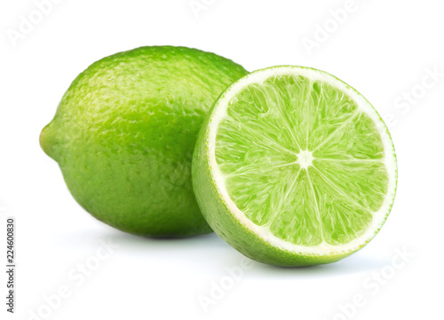 lime fruits isolated on white background