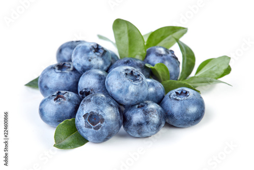 heap of blueberry fruits isolated on white background