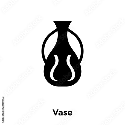 vase icon vector isolated on white background, logo concept of vase sign on transparent background, black filled symbol icon