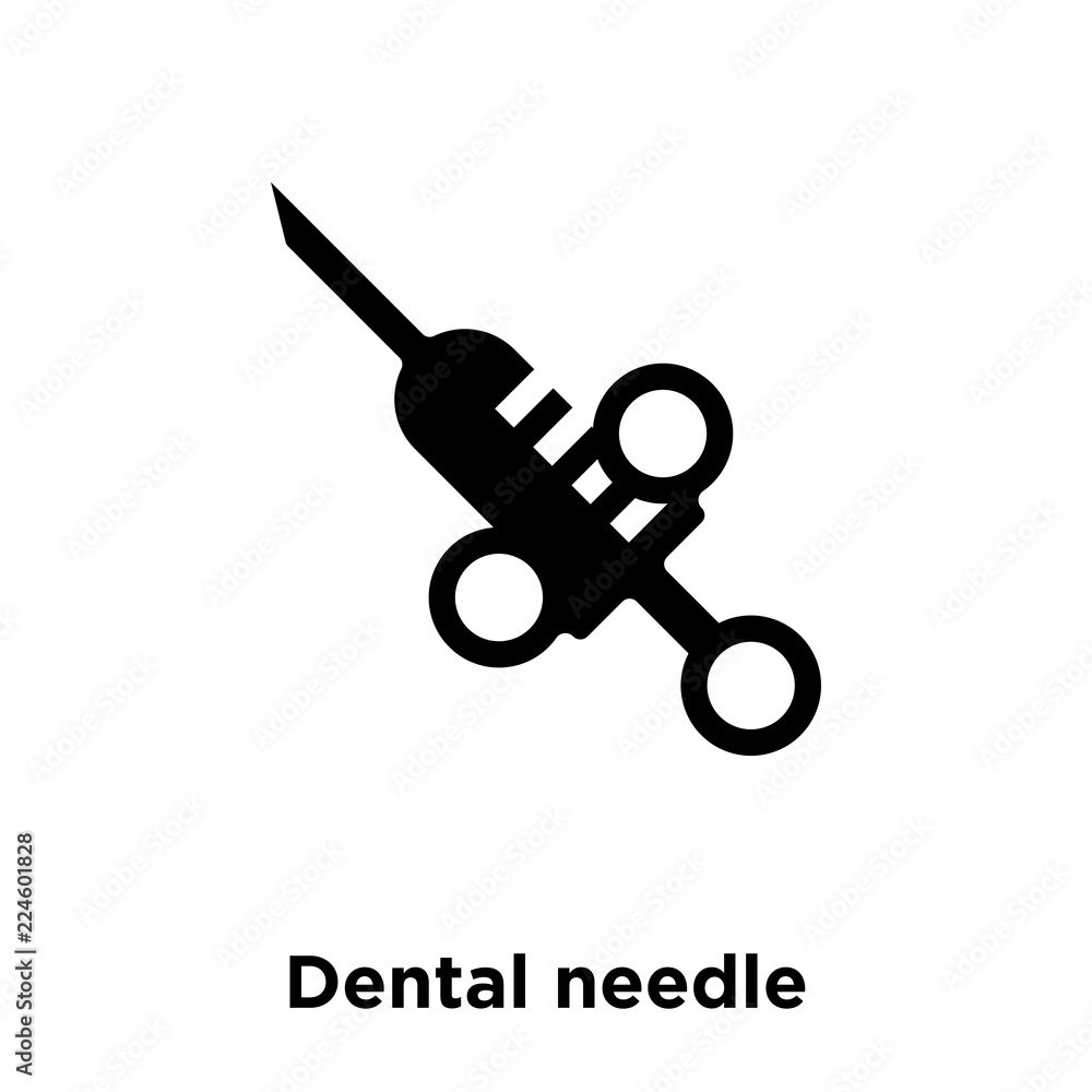 dental needle icon vector isolated on white background, logo concept of ...