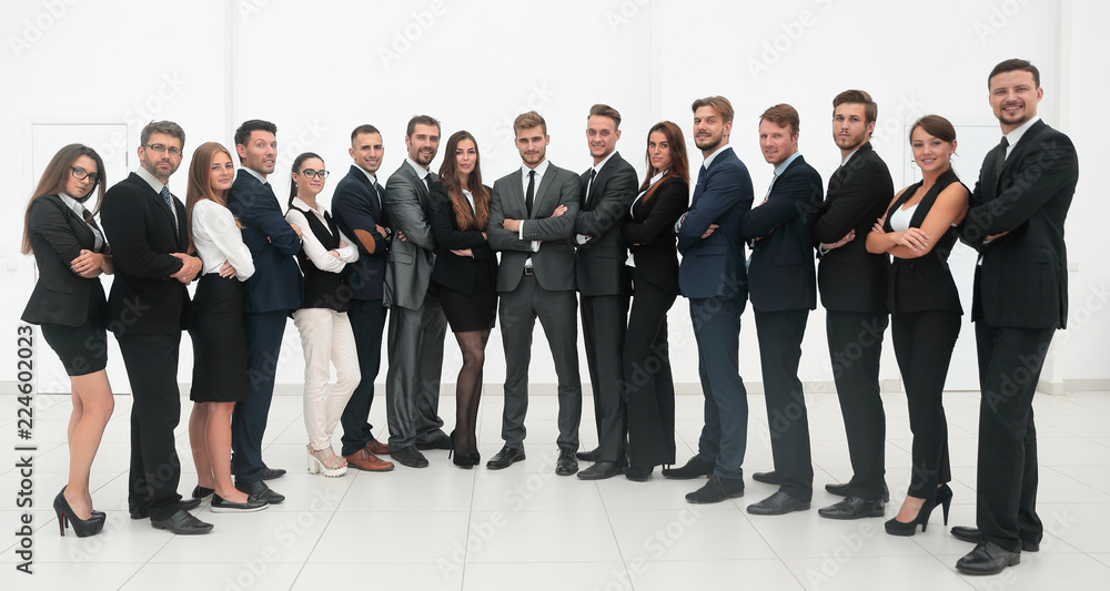 large business team isolated on white background.