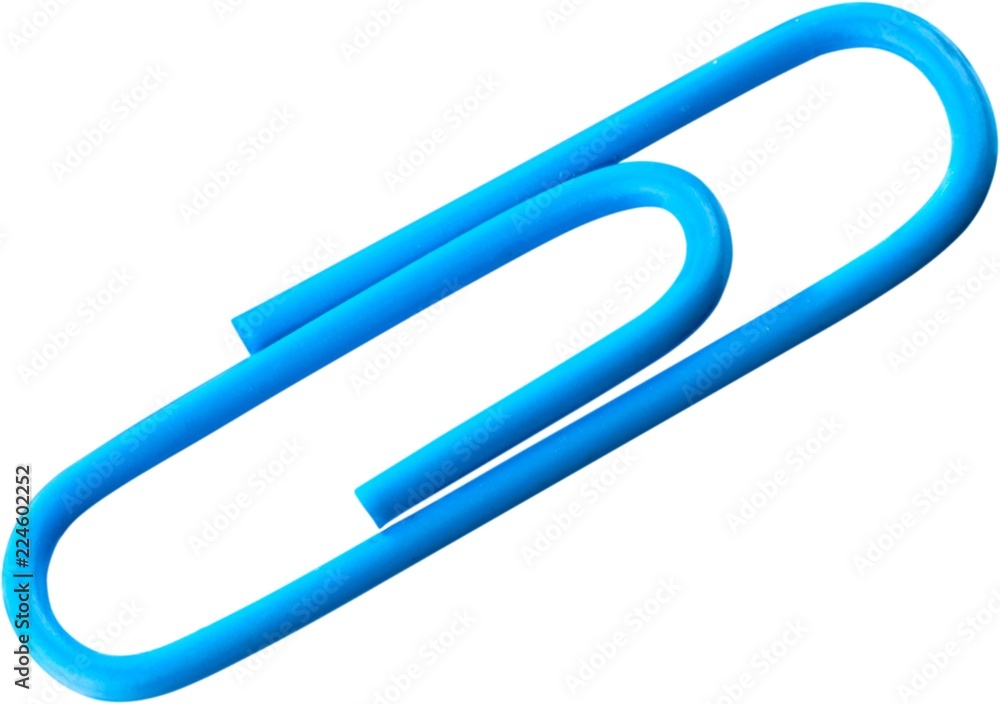 Blue Paper Clip - Isolated