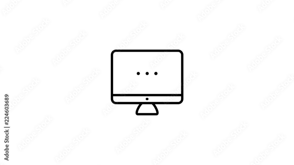 Computer mail notification concept 2d animation Computer mail notification concept 2d animation