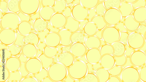 Texture seamless pattern of gold copper shiny glowing expensive metal coins, treasures. The background. Vector illustration