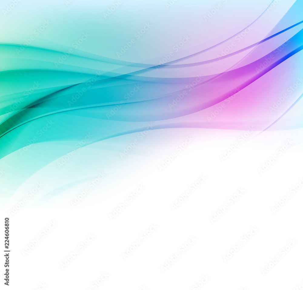 Fototapeta premium Abstract vector background with blue and pink smooth color wave.