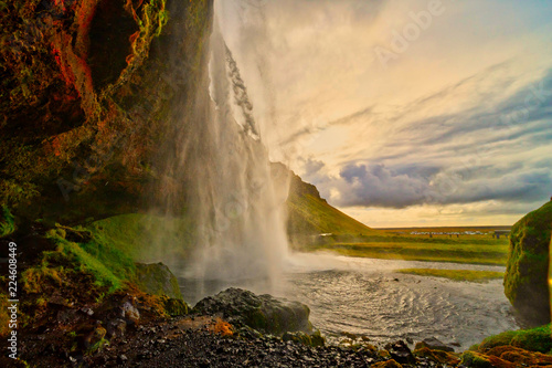 Seljalandsfoss - waterfall in Southern Iceland,
