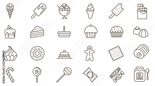 sweets vector icon set