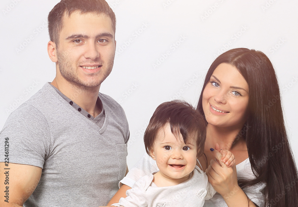 happy smiling family isolated on white background happy smiling family isolated on white background
