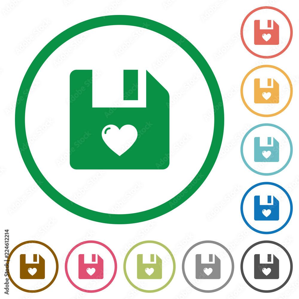 Favorite file flat icons with outlines Favorite file flat icons with outlines