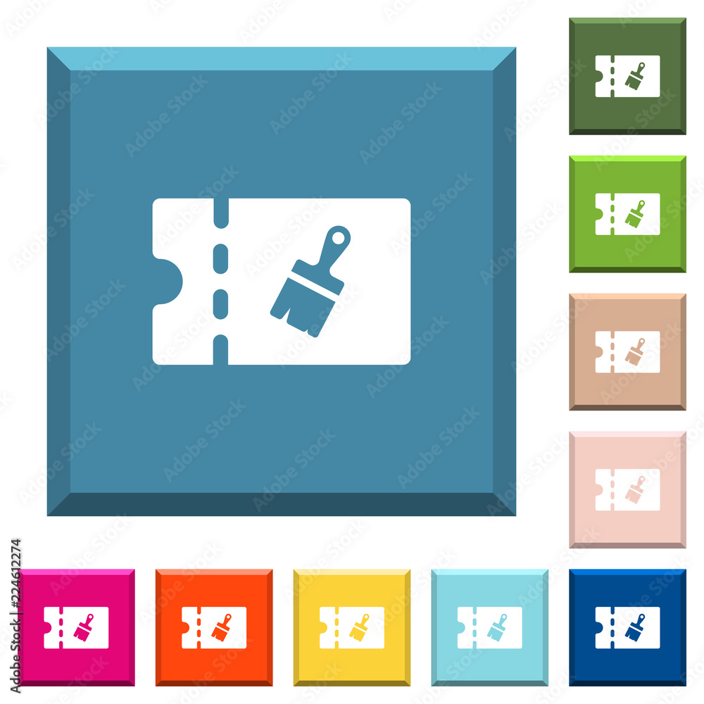 Paint shop discount coupon white icons on edged square buttons Paint shop discount coupon white icons on edged square buttons