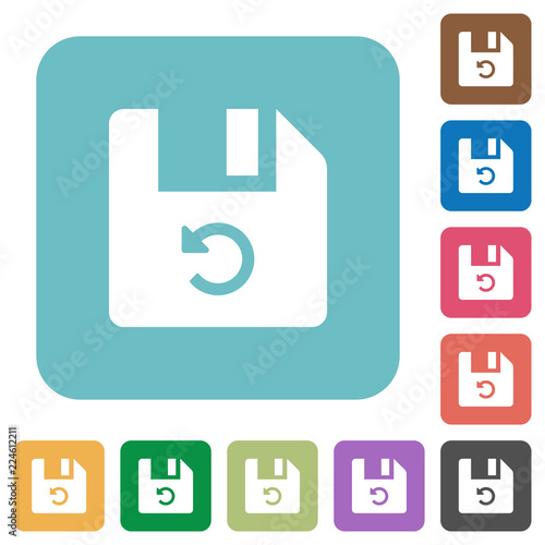 Undo last file operation rounded square flat icons