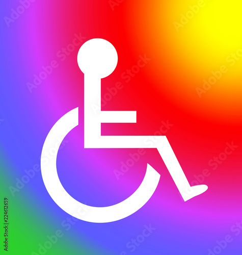 Colorful Disabled Icon: Follow the Sun