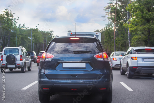 car in a big traffic jam.