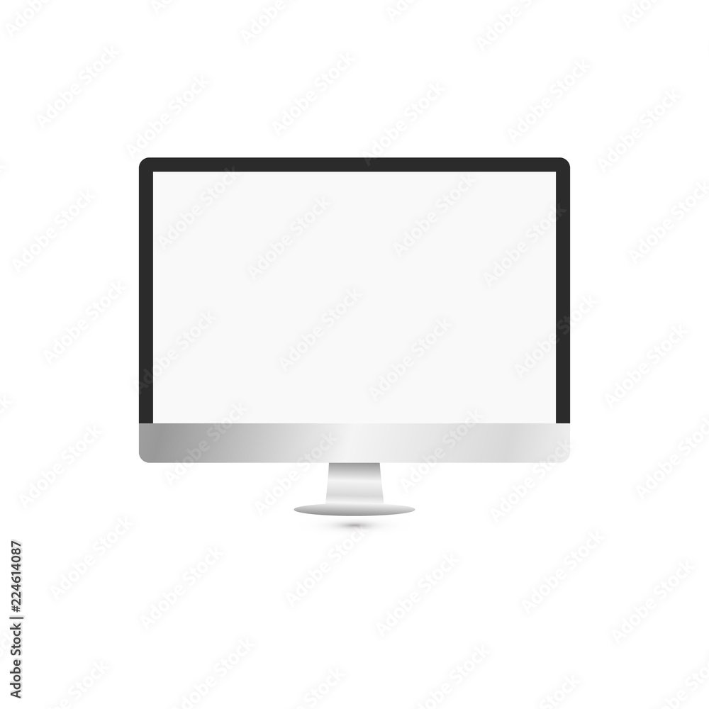 Vector Illustration. A computer monitor display isolated.Computer degital Monitor Vector Illustration. A computer monitor display isolated.Computer degital Monitor