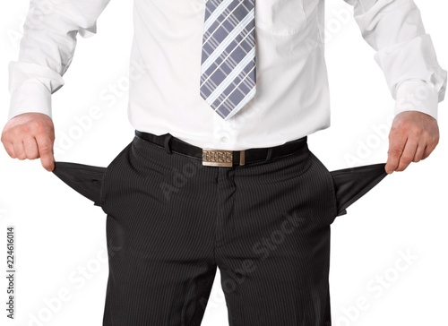 Businessman with Empty Pockets - Isolated