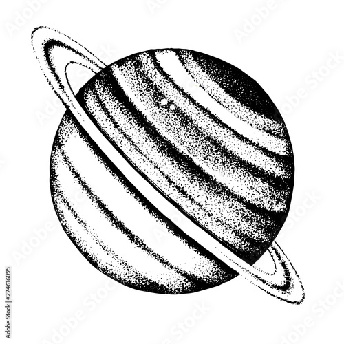 Hand drawn Saturn planet