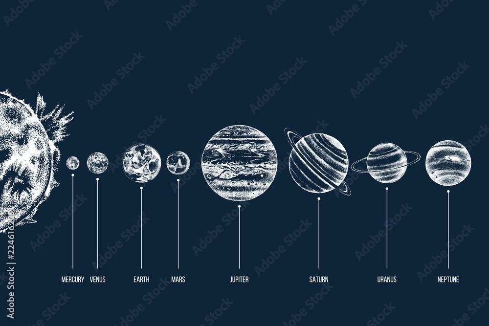 Naklejka premium Solar system illustration
