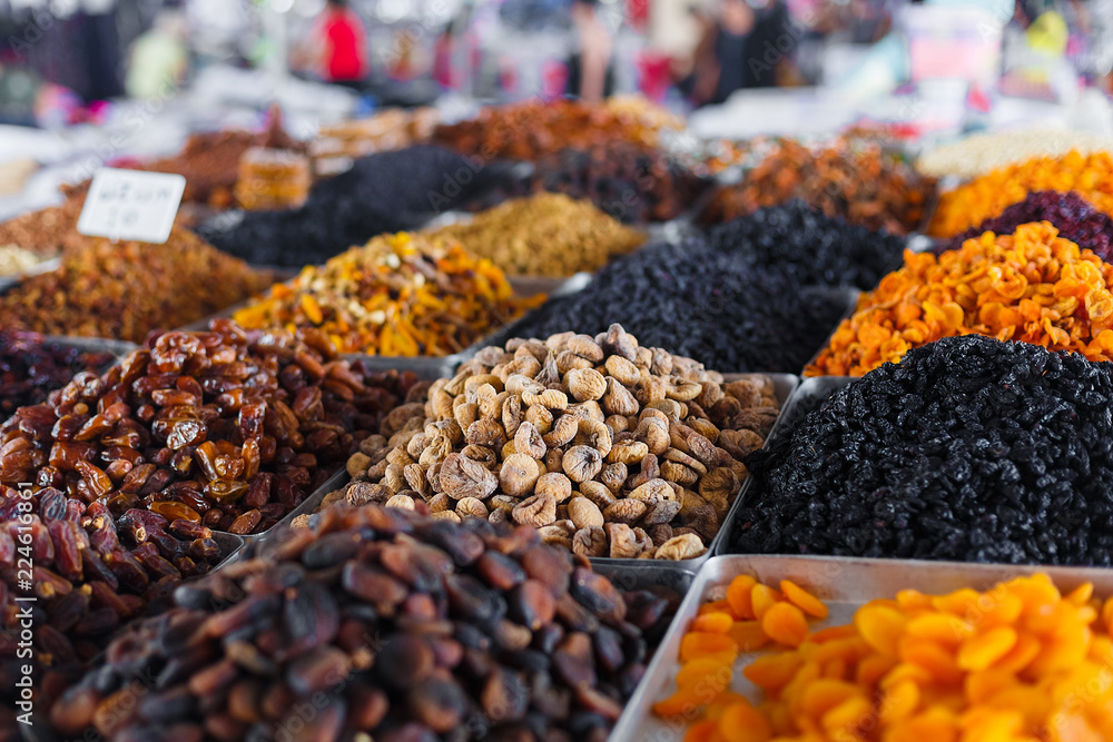 nuts counter market in turkey. different nuts for sale