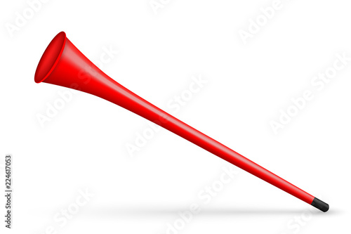 Creative vector illustration of vuvuzela trumpet, pipe, bugle for soccer, football fan isolated on transparent background. Art design abstract concept graphic sport play element