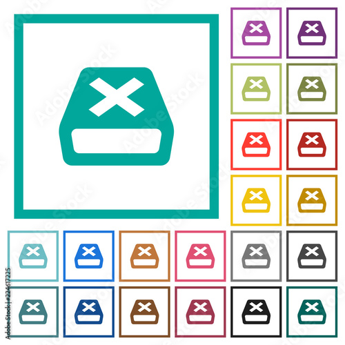 Uninstall flat color icons with quadrant frames