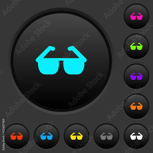 Sunglasses dark push buttons with color icons