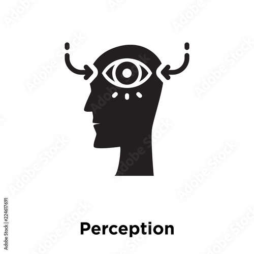perception icon vector isolated on white background, logo concept of perception sign on transparent background, black filled symbol icon