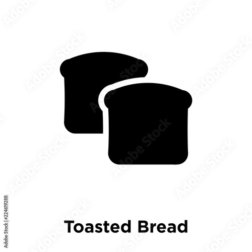 toasted bread icon vector isolated on white background, logo concept of toasted bread sign on transparent background, black filled symbol icon