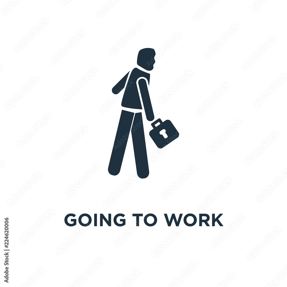 going to work icon going to work icon