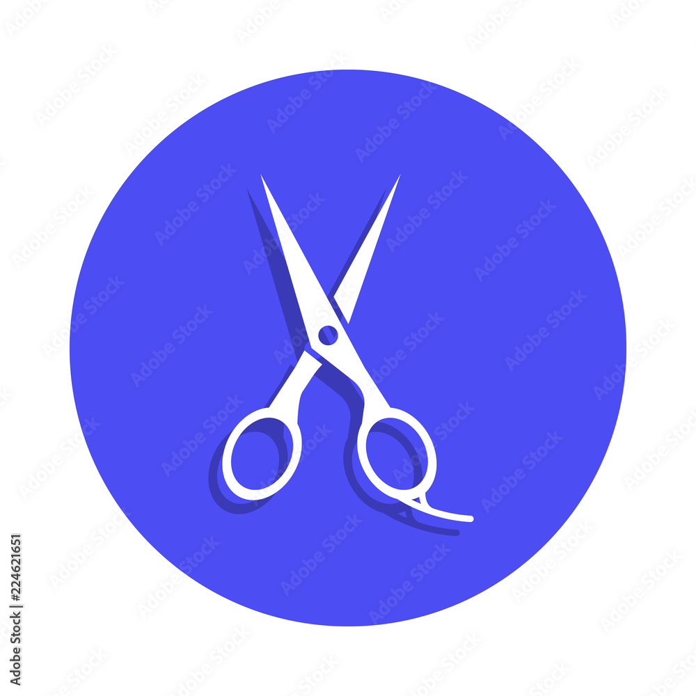 barber Scissors icon in badge style. One of Barber collection icon can be used for UI, UX barber Scissors icon in badge style. One of Barber collection icon can be used for UI, UX