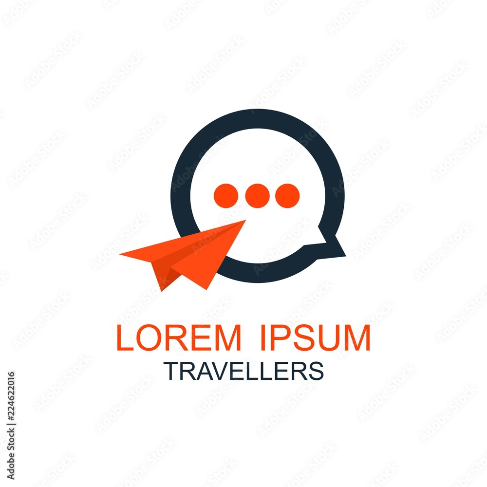 Love travel logo vector flat, ballon vector with airplane Love travel logo vector flat, ballon vector with airplane