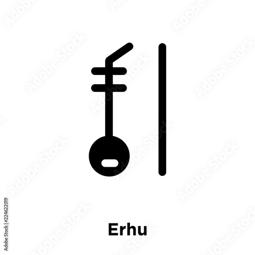 erhu icon vector isolated on white background, logo concept of erhu sign on transparent background, black filled symbol icon photo