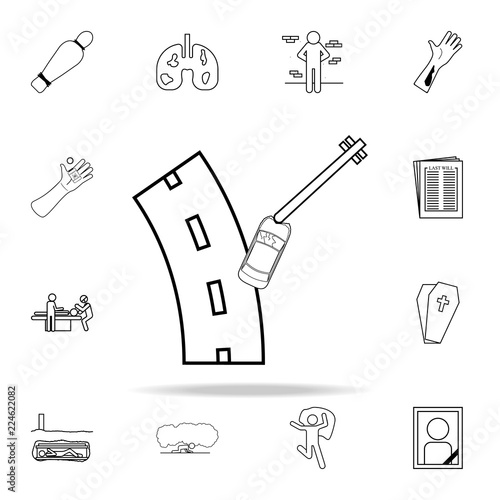 car accident icon. Death icons universal set for web and mobile