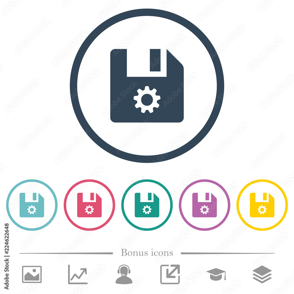 File settings flat color icons in round outlines File settings flat color icons in round outlines