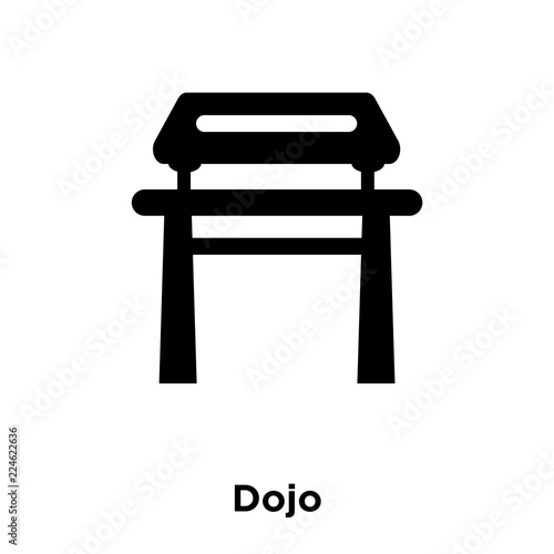 dojo icon vector isolated on white background, logo concept of dojo sign on transparent background, black filled symbol icon