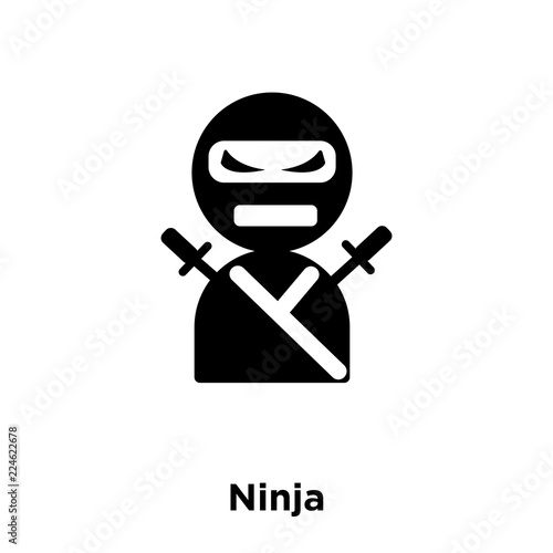 ninja icon vector isolated on white background, logo concept of ninja sign on transparent background, black filled symbol icon