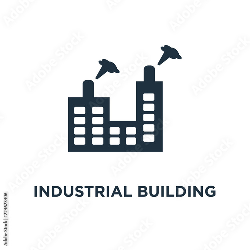 industrial building with contaminants icon