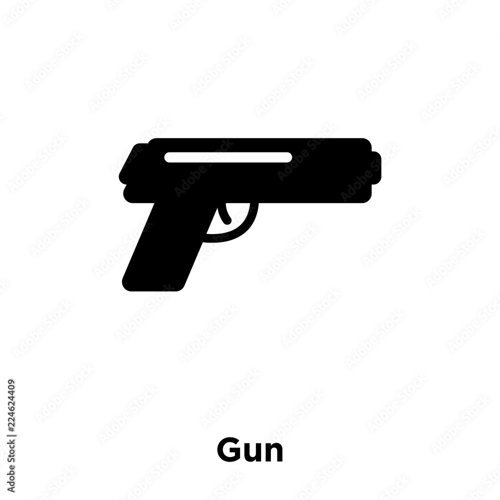 gun icon vector isolated on white background, logo concept of gun sign on transparent  background, black filled symbol icon Stock Vector | Adobe Stock