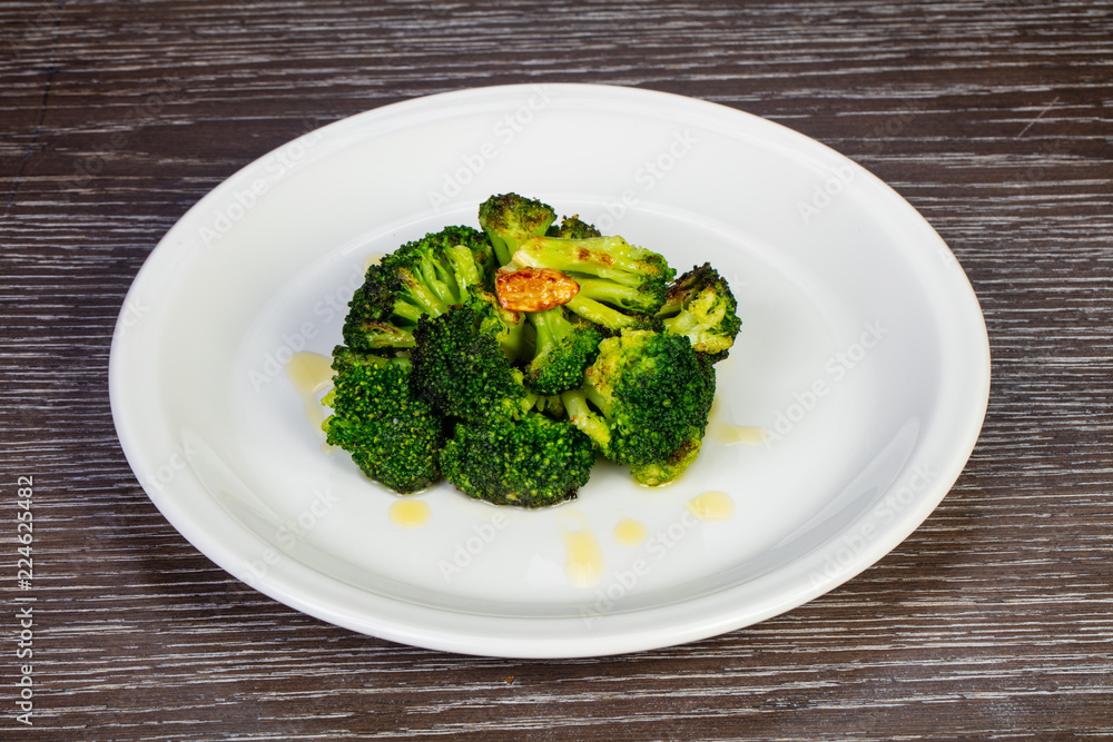 Tasty broccoli with oil