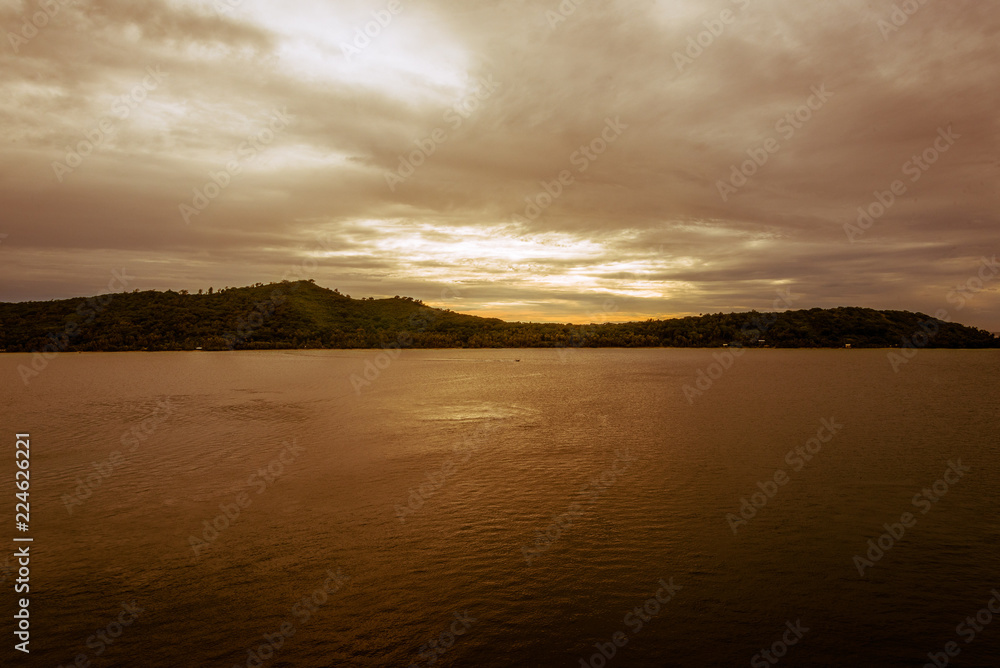 Fototapeta premium Nightfall over Bora Bora