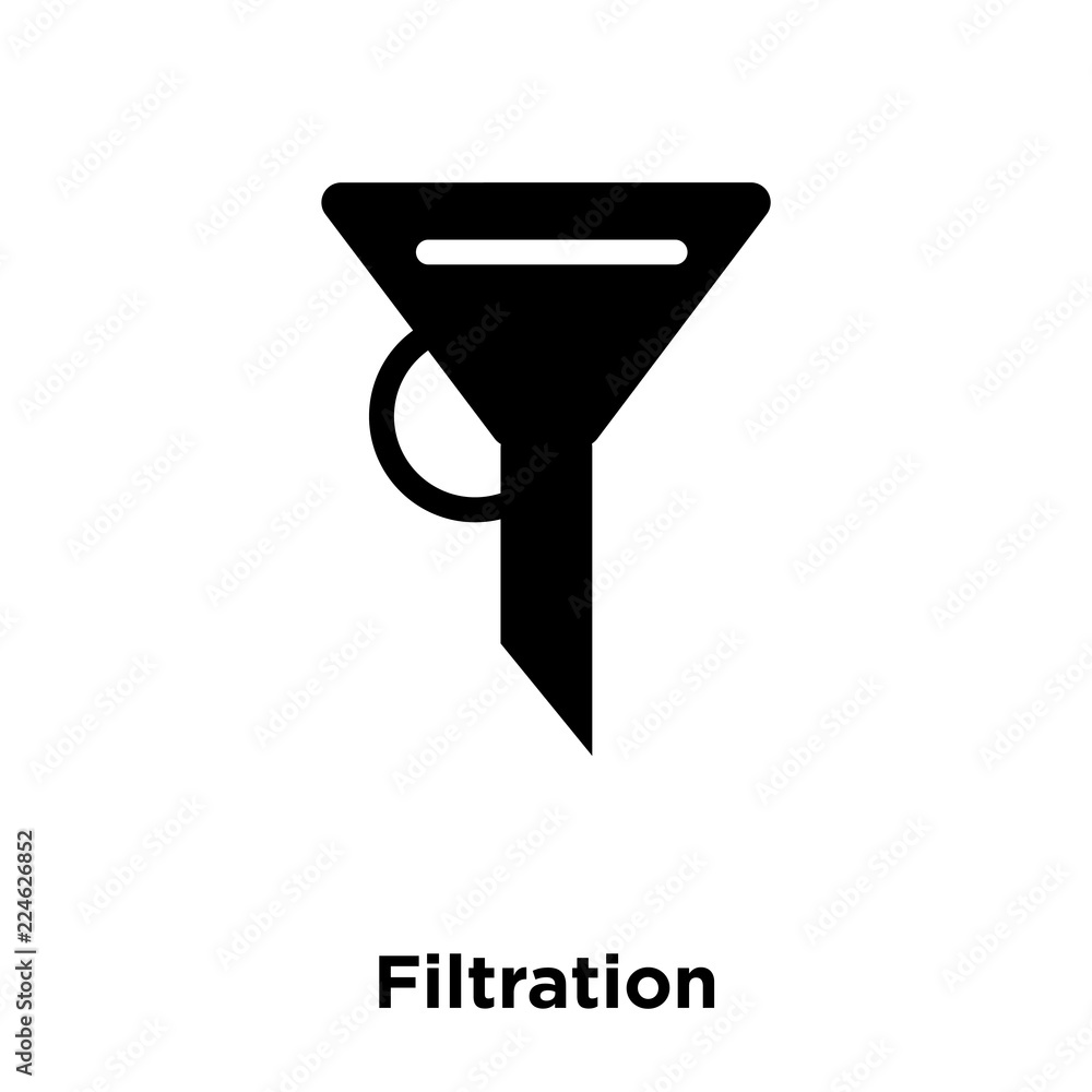 filtration icon vector isolated on white background, logo concept of filtration sign on transparent background, black filled symbol icon filtration icon vector isolated on white background, logo concept of filtration sign on transparent background, black filled symbol icon
