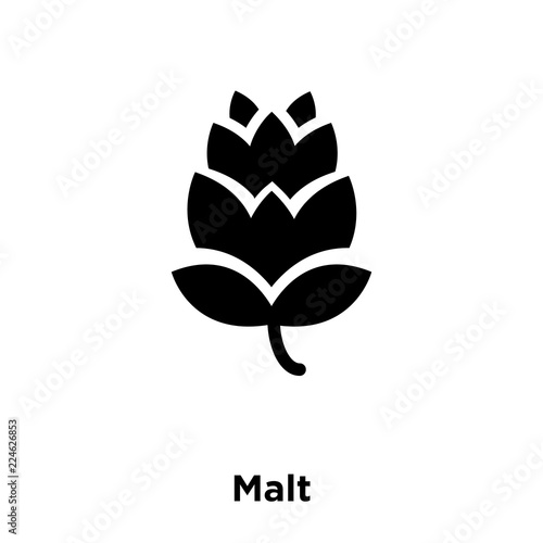 malt icon vector isolated on white background, logo concept of malt sign on transparent background, black filled symbol icon