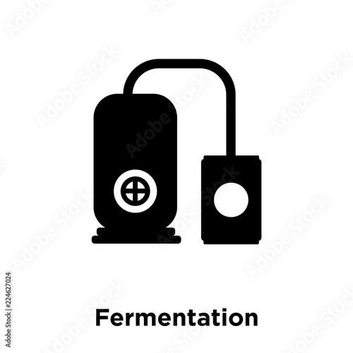 fermentation icon vector isolated on white background, logo concept of fermentation sign on transparent background, black filled symbol icon