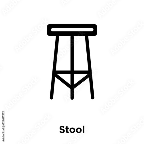 stool icon vector isolated on white background, logo concept of stool sign on transparent background, black filled symbol icon