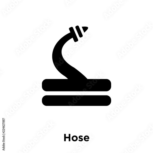hose icon vector isolated on white background, logo concept of hose sign on transparent background, black filled symbol icon