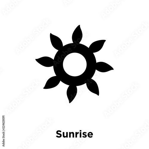 sunrise icon vector isolated on white background, logo concept of sunrise sign on transparent background, black filled symbol icon