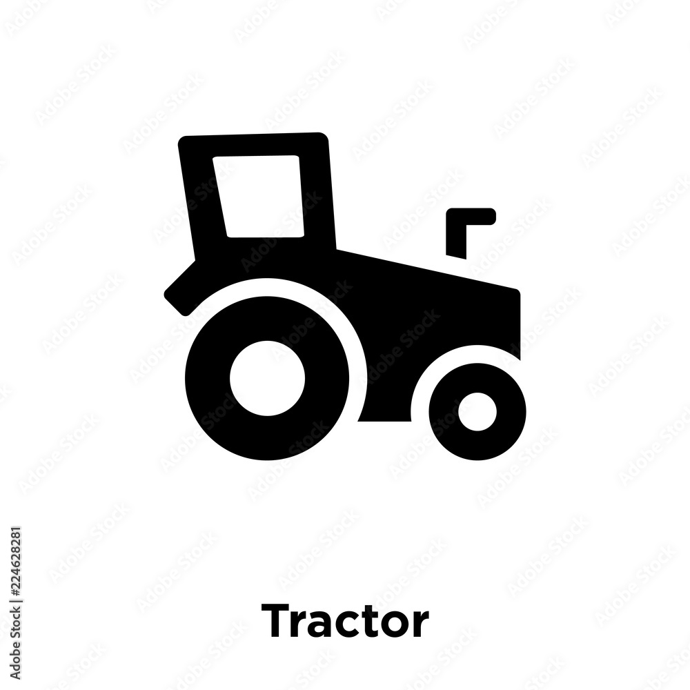 tractor icon vector isolated on white background, logo concept of tractor sign on transparent background, black filled symbol icon tractor icon vector isolated on white background, logo concept of tractor sign on transparent background, black filled symbol icon