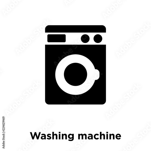 Washing machine icon vector isolated on white background, logo concept of Washing machine sign on transparent background, black filled symbol